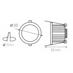 Downlight LED Redondo FORAT 7W, corte 75mm